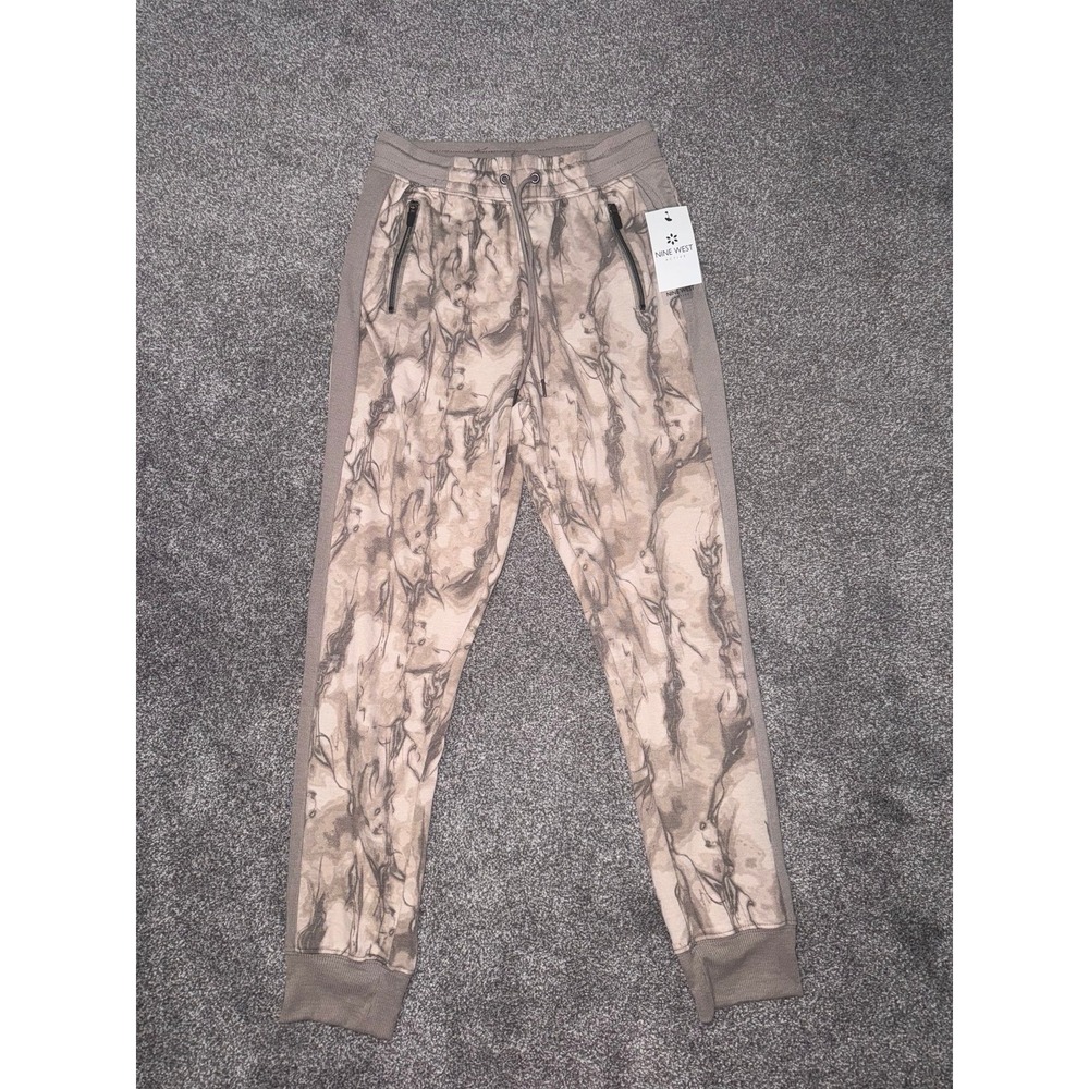 Nine West Active Women's Brown & Tan Camo Print Activewear Joggers - Medium NWT